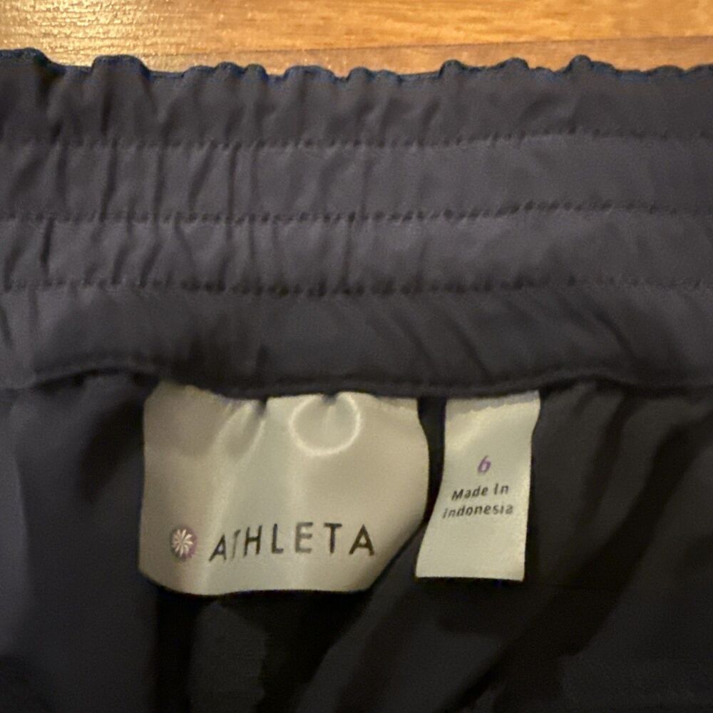 Black Athena Running Activewear Cargo Joggers Stretchy Waistband Size 6 - Picture 3 of 4